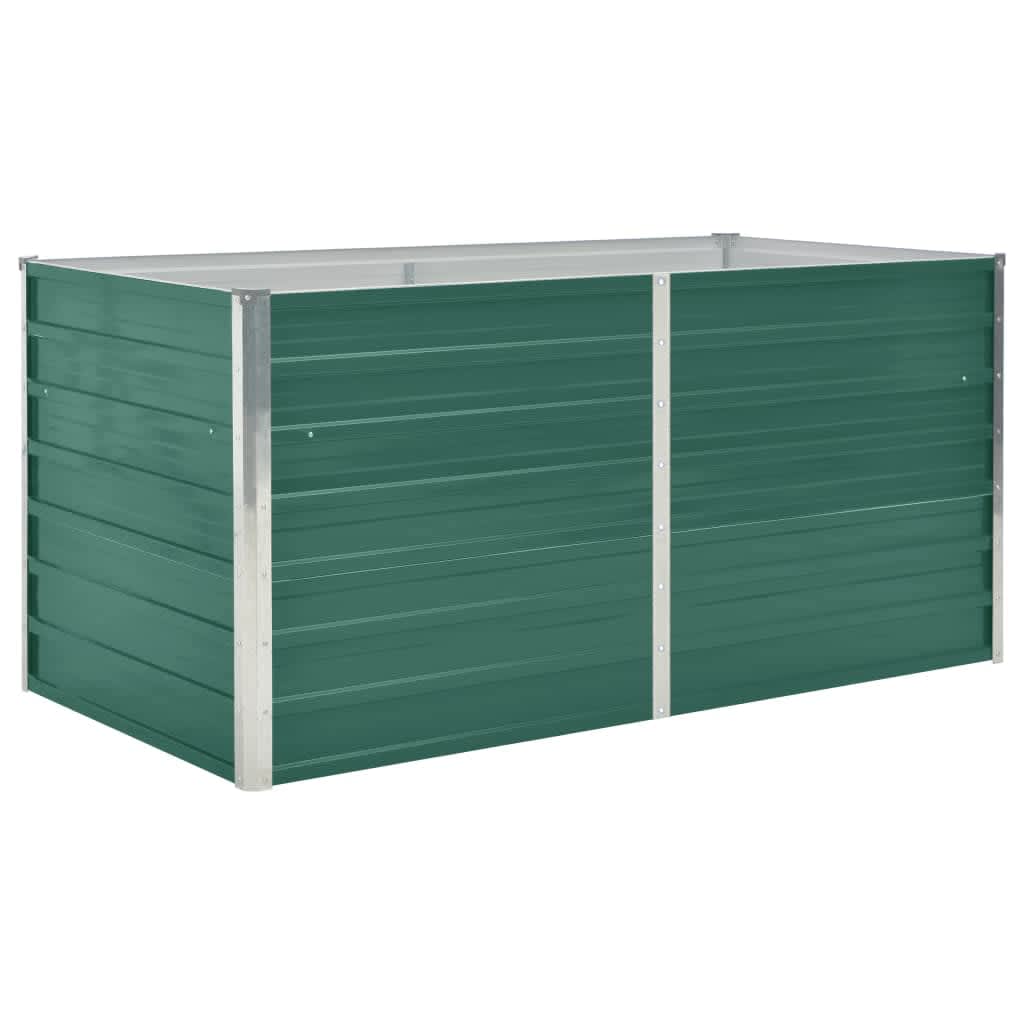 Raised Garden Bed 63"x31.5"x30.3" Galvanized Steel Green