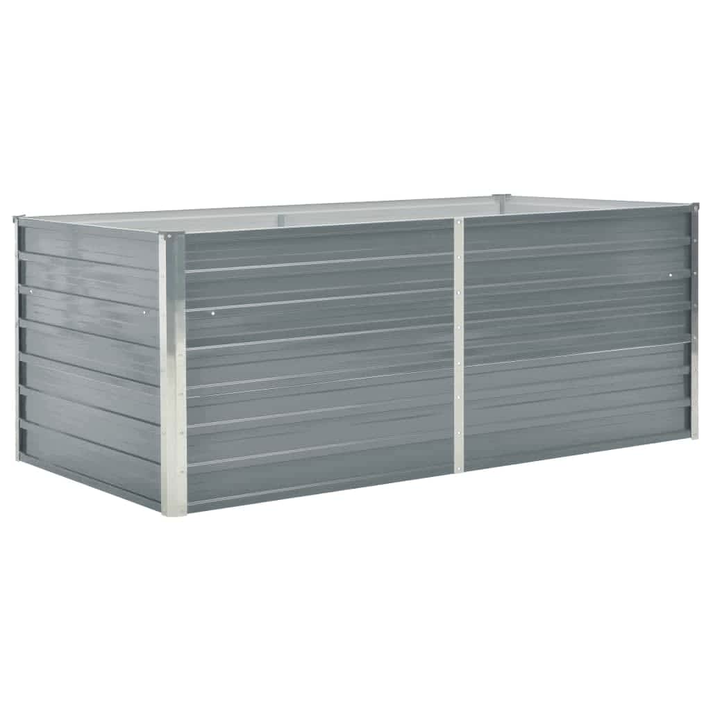 Raised Garden Bed Grey Galvanized Steel 63 x 31.5 x 17.7 in