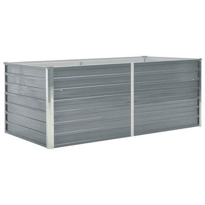 Raised Garden Bed Grey Galvanized Steel 63 x 31.5 x 17.7 in