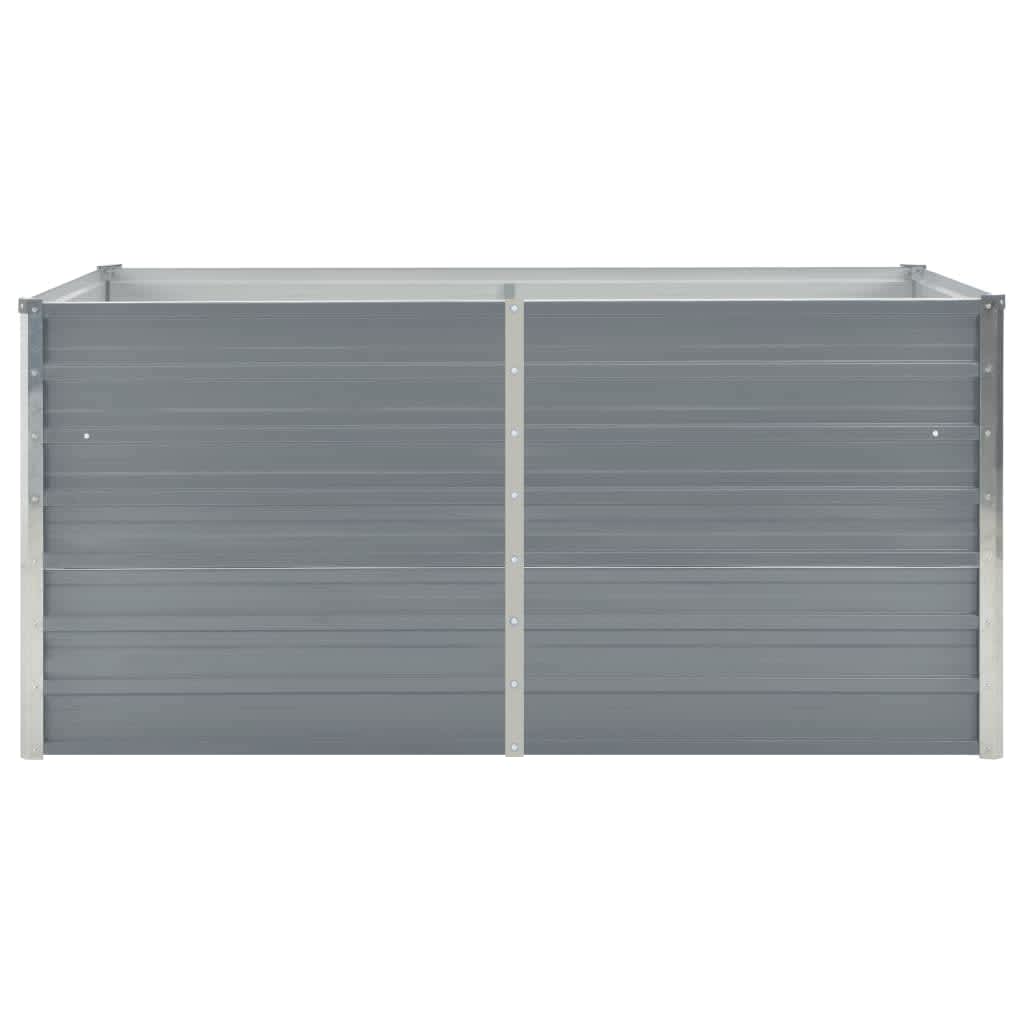 Raised Garden Bed Grey Galvanized Steel 63 x 31.5 x 17.7 in