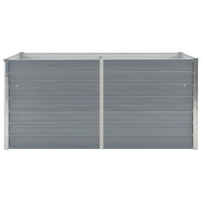 Raised Garden Bed Grey Galvanized Steel 63 x 31.5 x 17.7 in