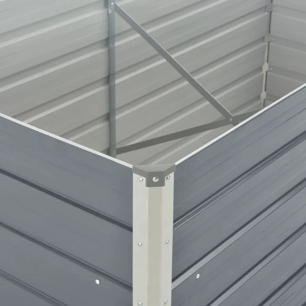 Raised Garden Bed Grey Galvanized Steel 63 x 31.5 x 17.7 in