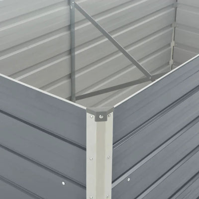 Raised Garden Bed Grey Galvanized Steel 63 x 31.5 x 17.7 in