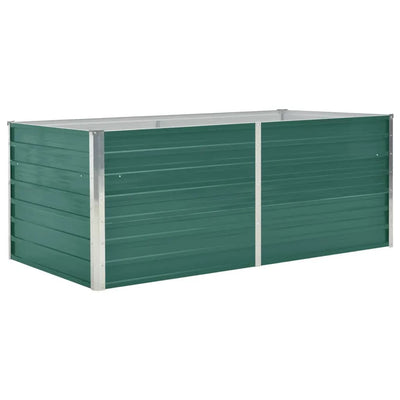 Raised Garden Bed 63"x31.5"x17.7" Galvanized Steel Green