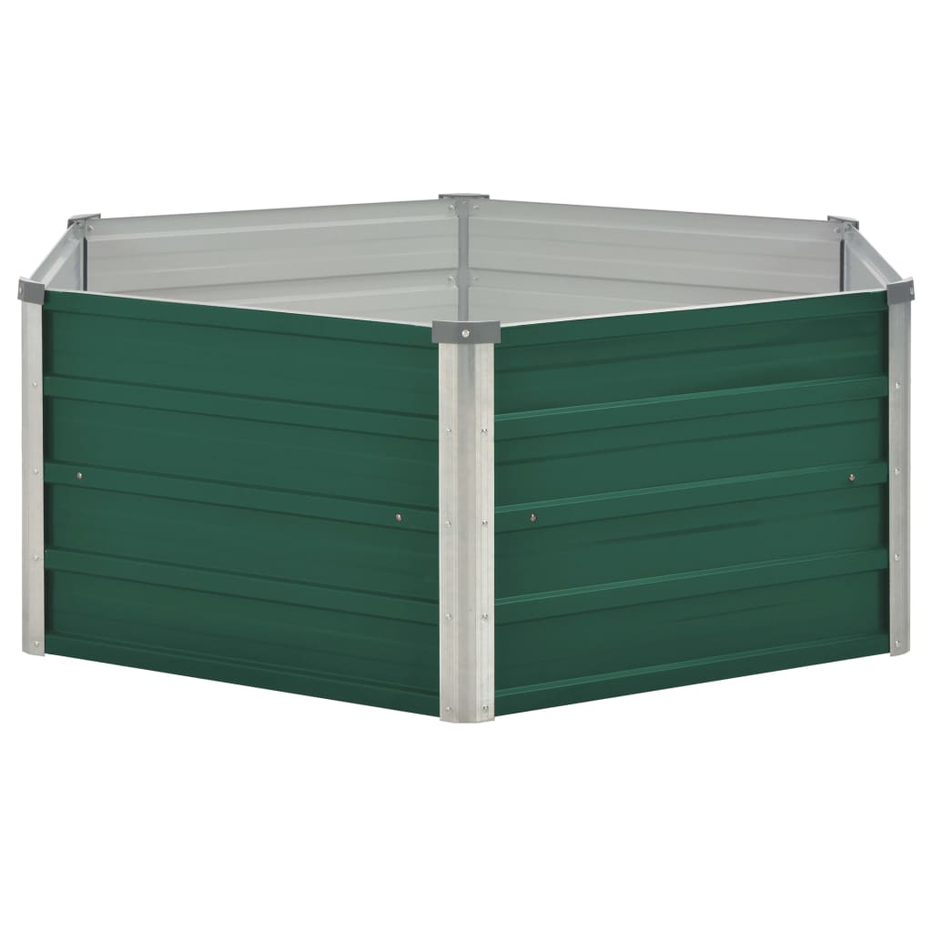 Raised Garden Bed 50.8"x50.8"x18.1" Galvanized Steel Green