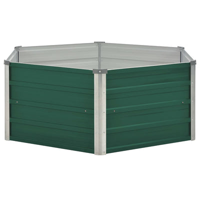 Raised Garden Bed 50.8"x50.8"x18.1" Galvanized Steel Green