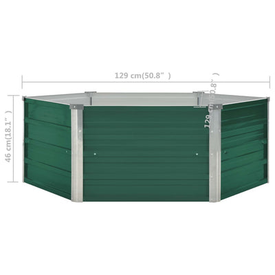 Raised Garden Bed 50.8"x50.8"x18.1" Galvanized Steel Green