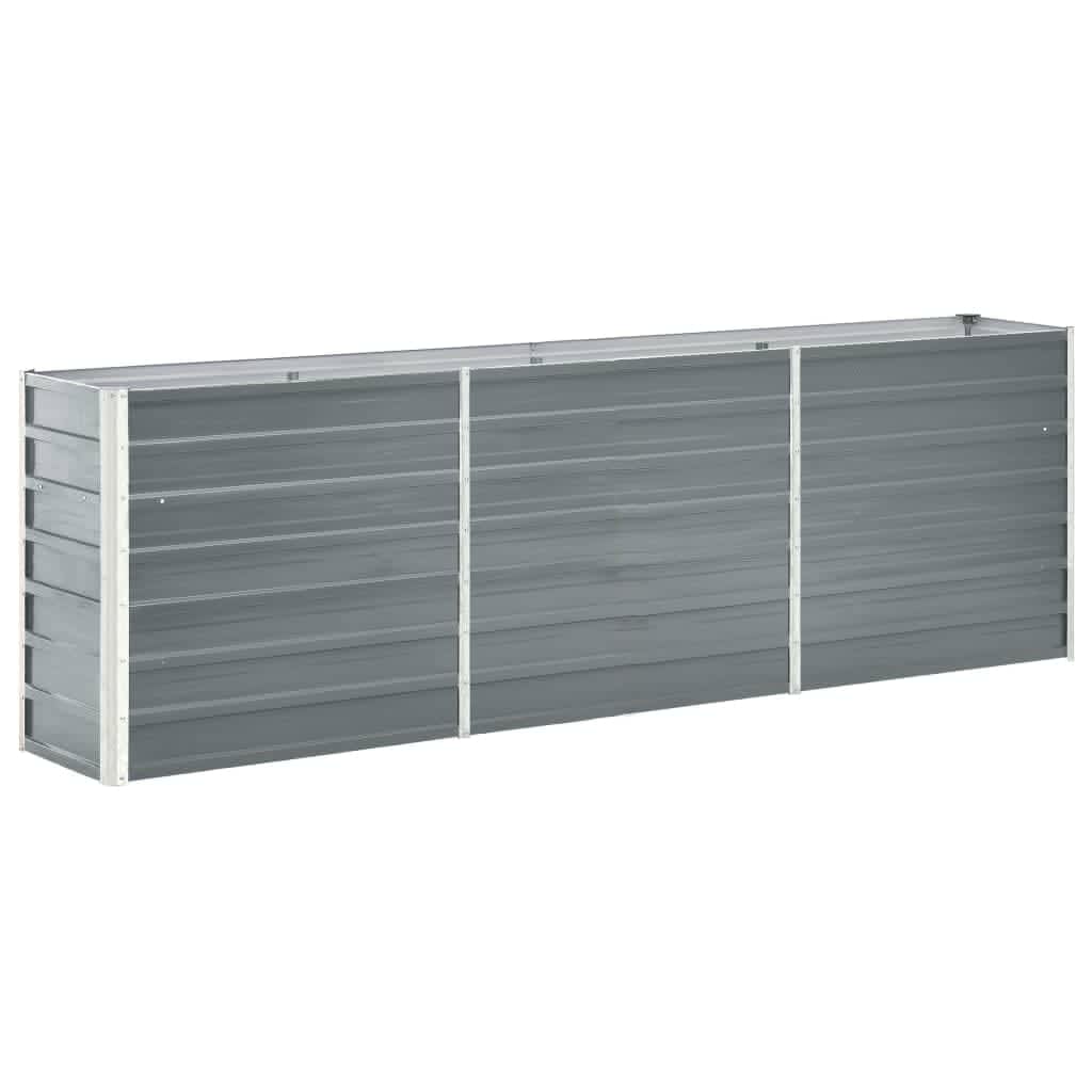 Raised Bed Grey Galvanized Steel 94.5 x 15.7 x 30.3 in