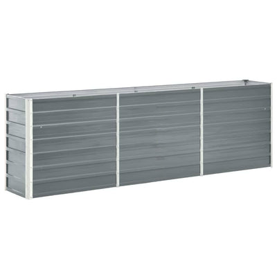 Raised Bed Grey Galvanized Steel 94.5 x 15.7 x 30.3 in