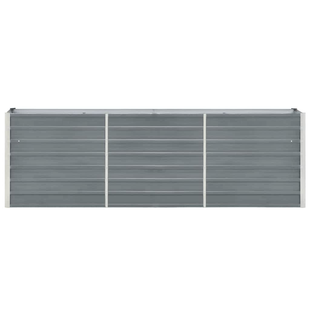 Raised Bed Grey Galvanized Steel 94.5 x 15.7 x 30.3 in