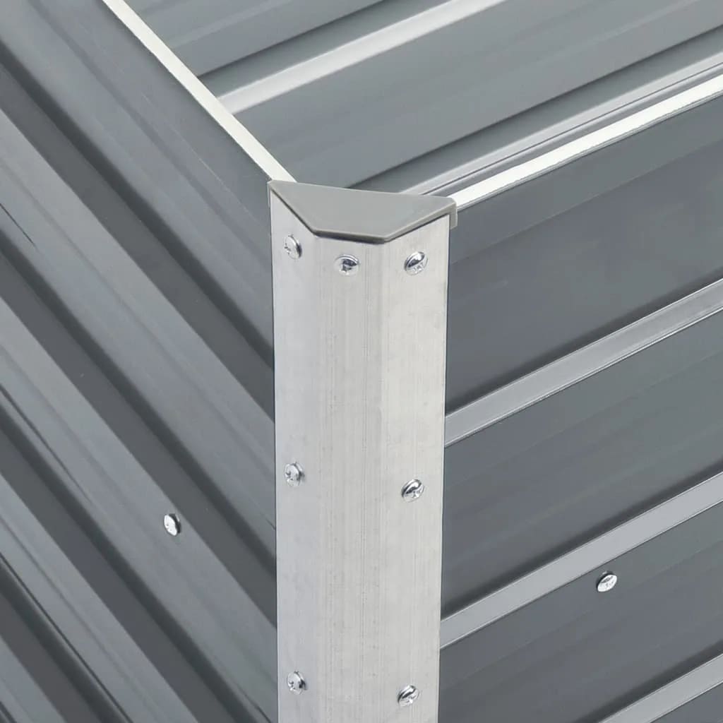Raised Bed Grey Galvanized Steel 94.5 x 15.7 x 30.3 in