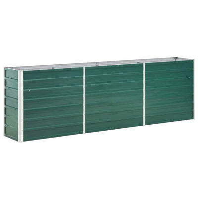 Garden Raised Bed Galvanized Steel 94.5"x15.7"x30.3" Green