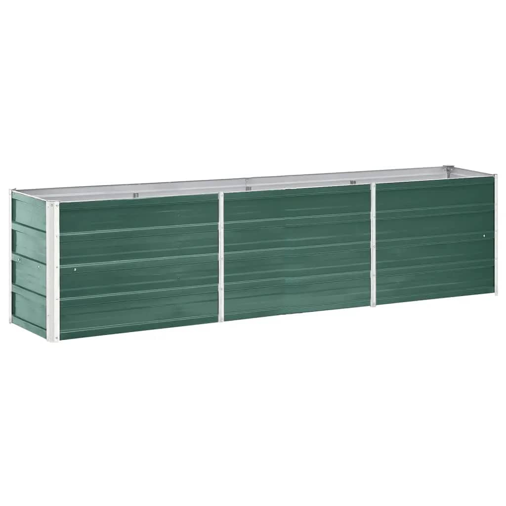 Garden Raised Bed Galvanized Steel 94.5"x15.7"x17.7" Green