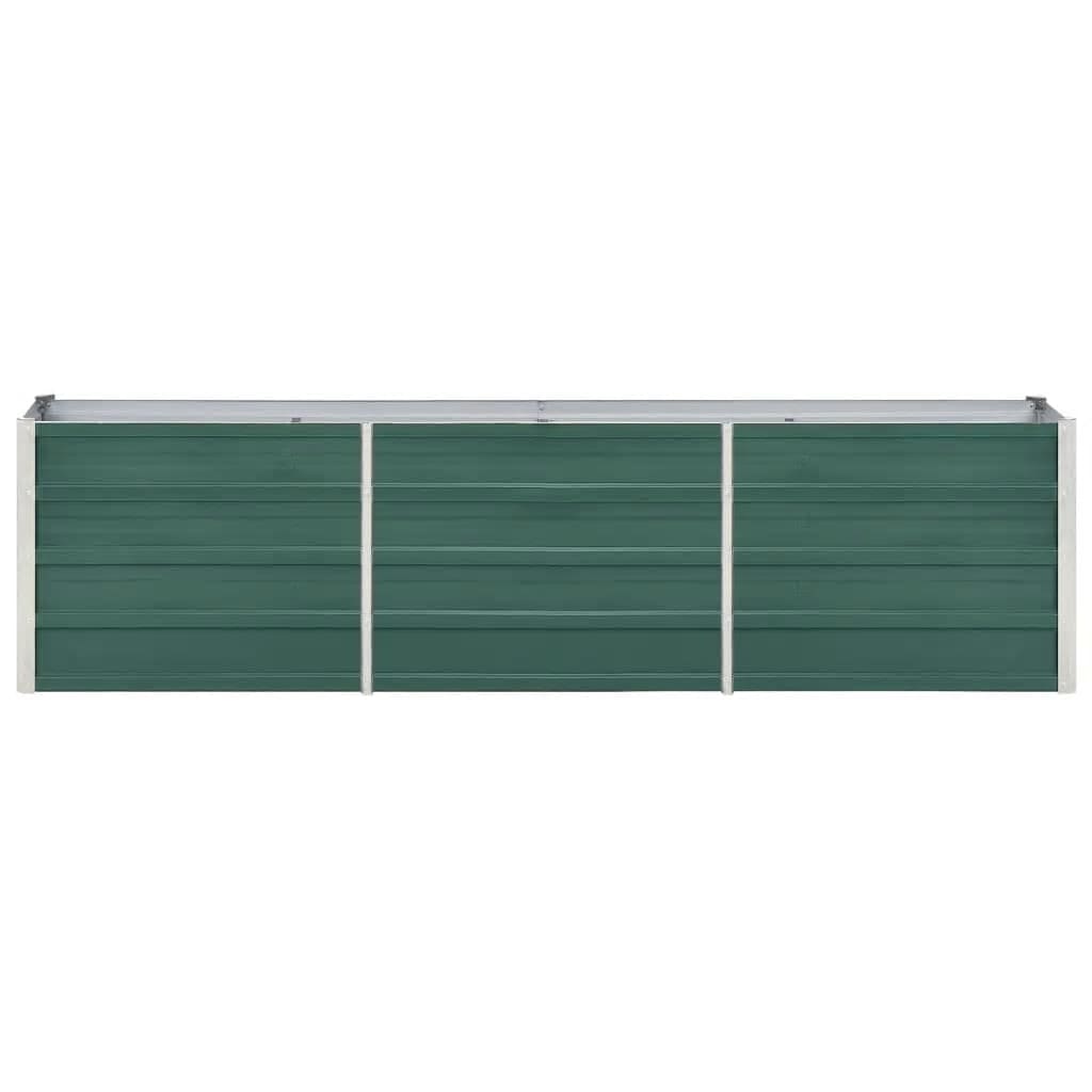 Garden Raised Bed Galvanized Steel 94.5"x15.7"x17.7" Green