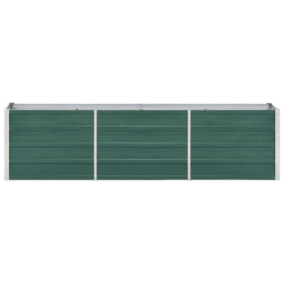 Garden Raised Bed Galvanized Steel 94.5"x15.7"x17.7" Green