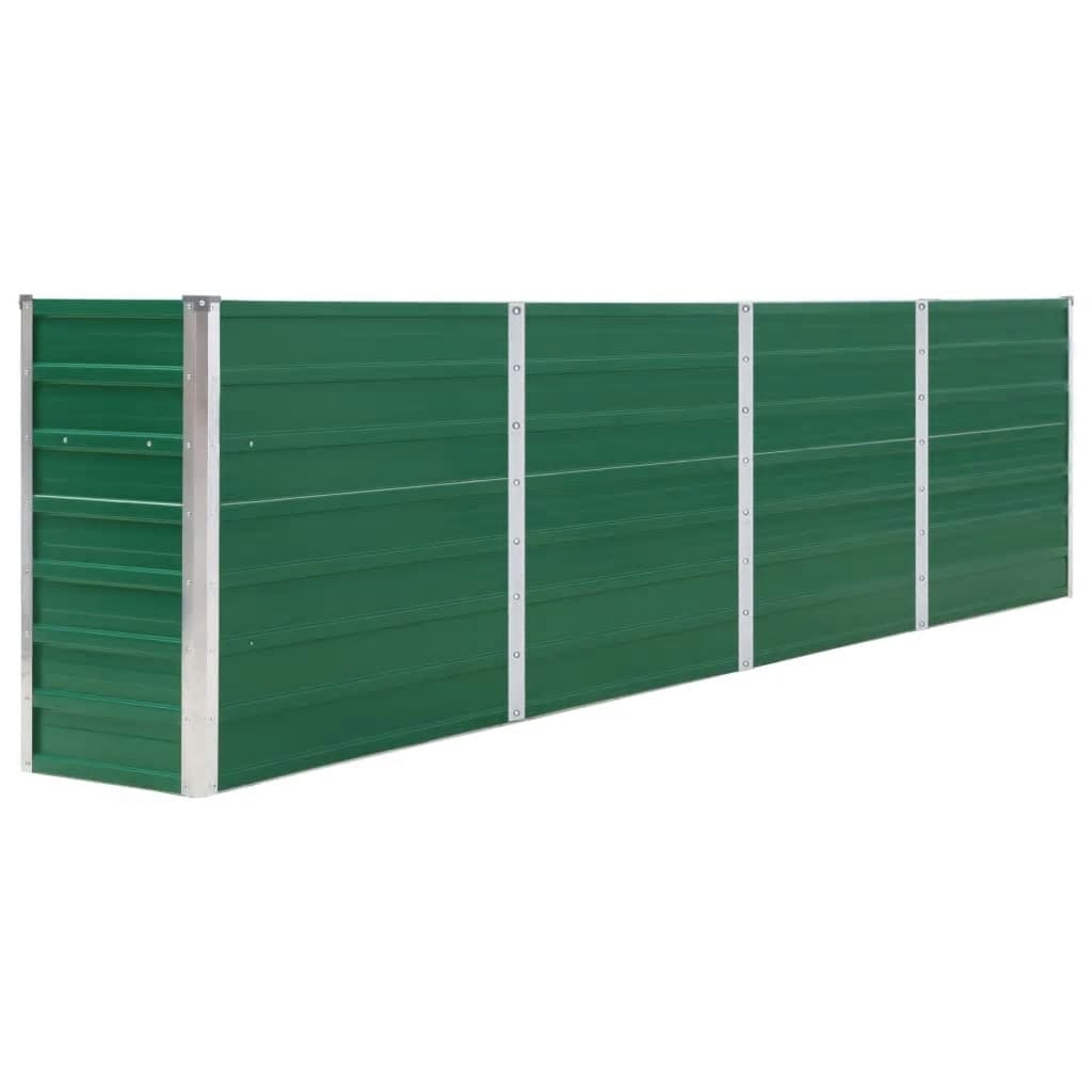 Raised Garden Bed 126"x15.7"x30.3" Galvanized Steel Green