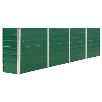 Raised Garden Bed 126"x15.7"x30.3" Galvanized Steel Green