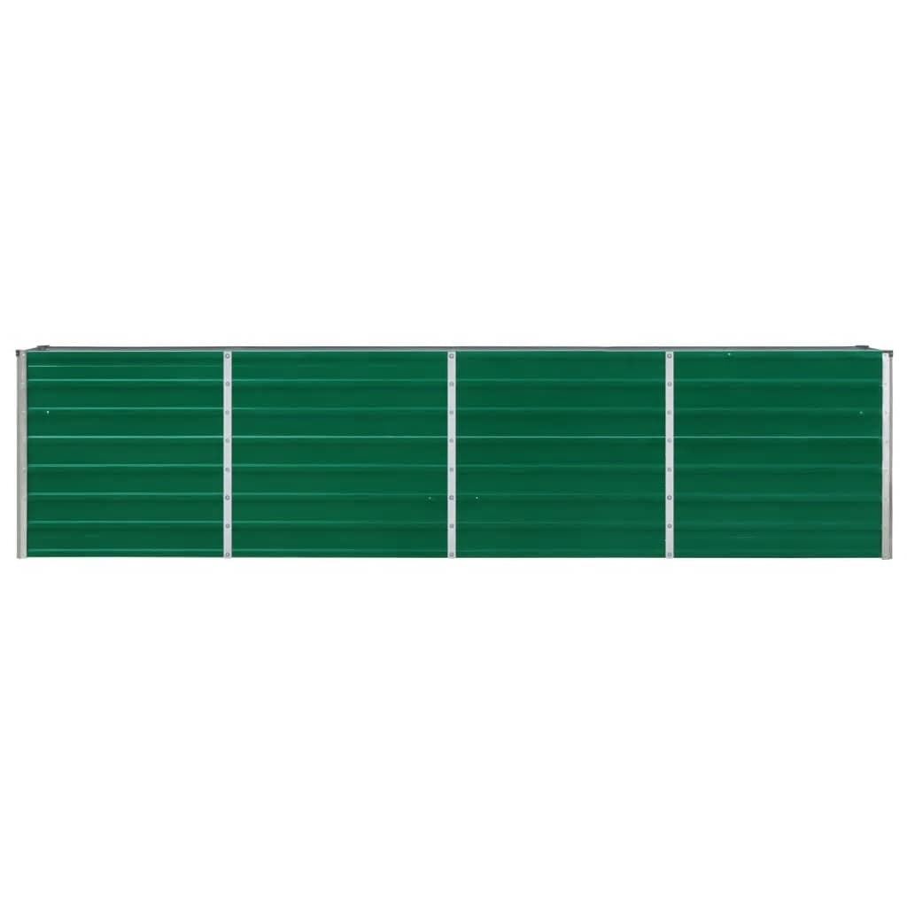 Raised Garden Bed 126"x15.7"x30.3" Galvanized Steel Green