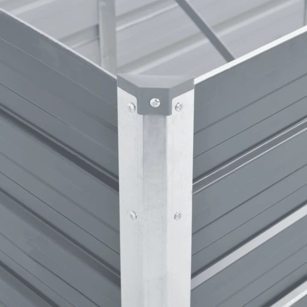Raised Bed Grey Galvanized steel 126 x 15.7 x 17.7 in Durable