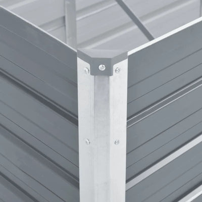 Raised Bed Grey Galvanized steel 126 x 15.7 x 17.7 in Durable
