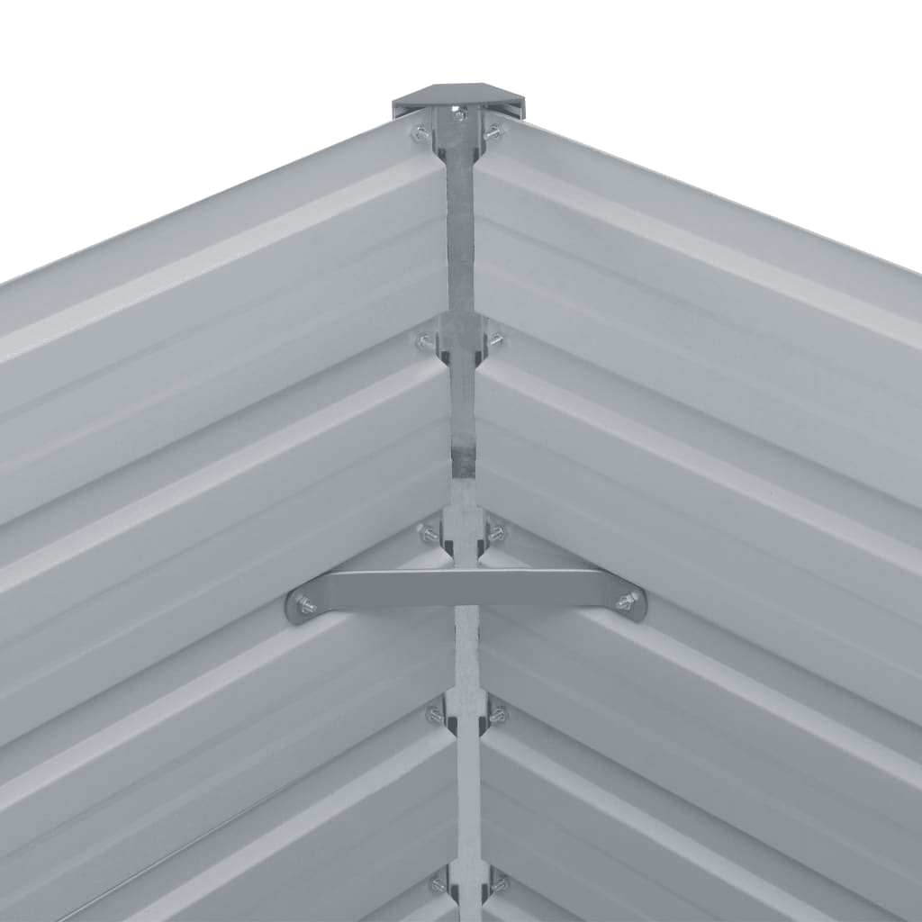 Raised Bed Grey Galvanized steel 126 x 15.7 x 17.7 in Durable