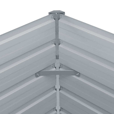Raised Bed Grey Galvanized steel 126 x 15.7 x 17.7 in Durable