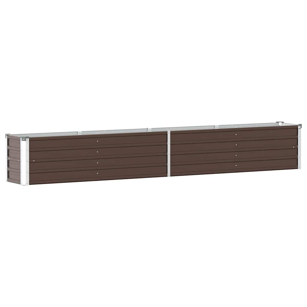 Garden Raised Bed Galvanized Steel 126"x15.7"x17.7" Brown