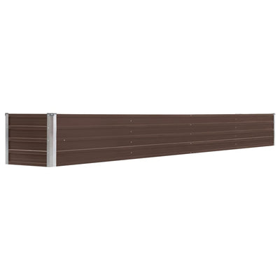 Garden Raised Bed Galvanized Steel 126"x15.7"x17.7" Brown