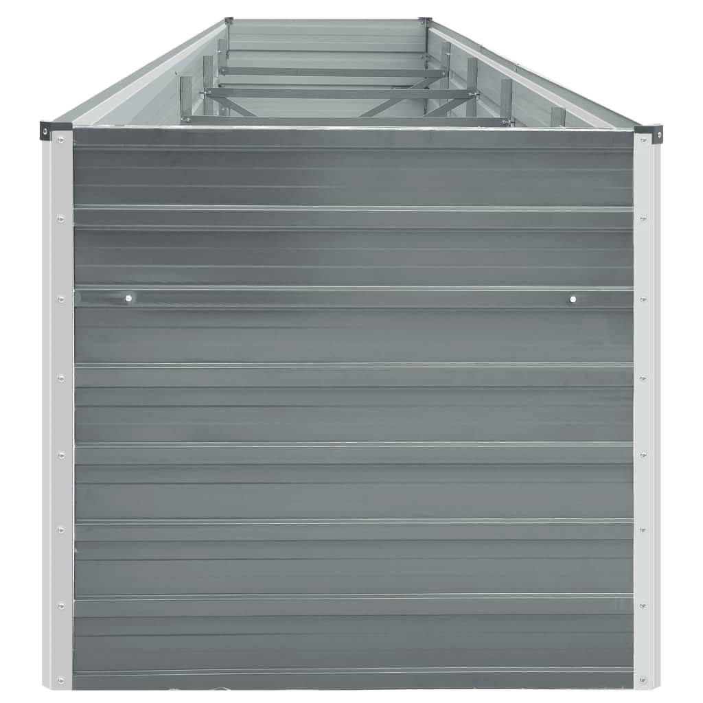 Garden Raised Bed Galvanized Steel 157.5"x31.5"x17.7" Gray