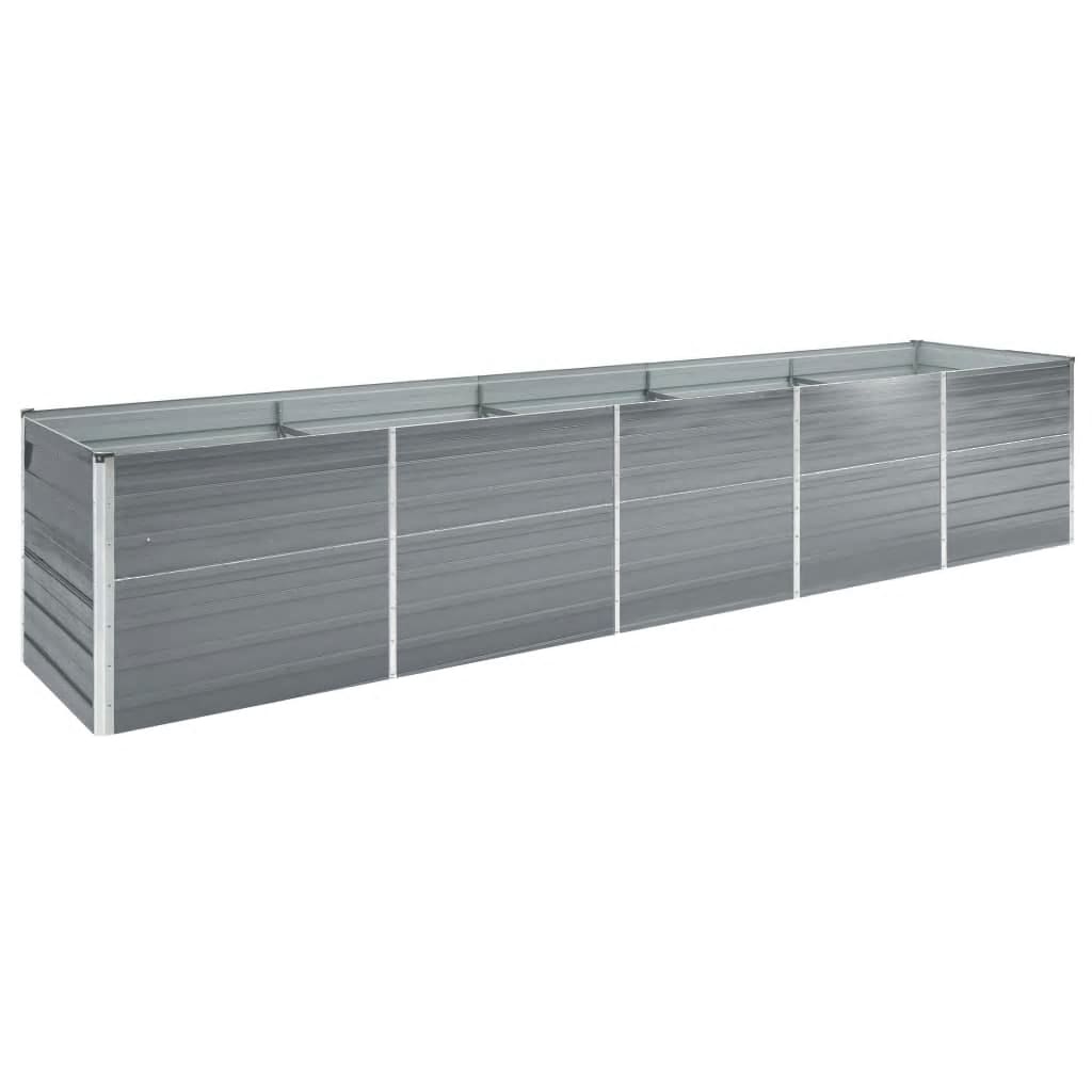 Garden Raised Bed Galvanized Steel 157.5"x31.5"x30.3" Gray