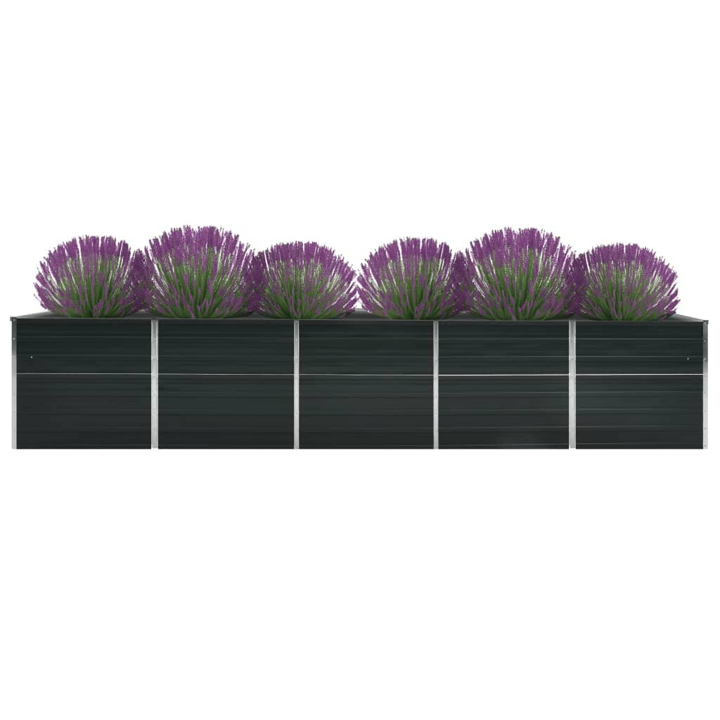 Garden Raised Bed Galvanized Steel 157.5"x31.5"x30.3" Anthracite