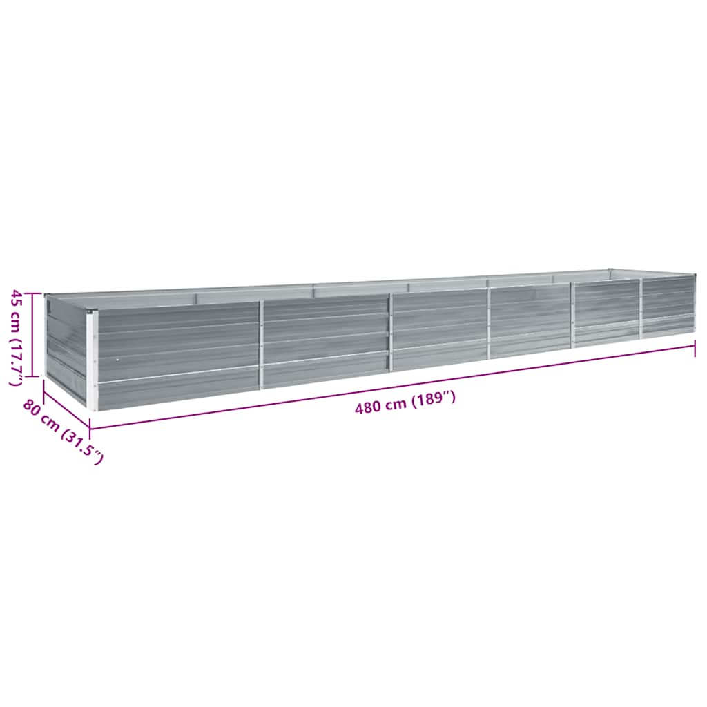 Raised Bed Gray Galvanized steel Large Durable Raised Bed