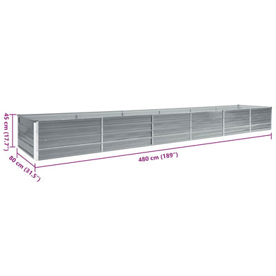 Raised Bed Gray Galvanized steel Large Durable Raised Bed