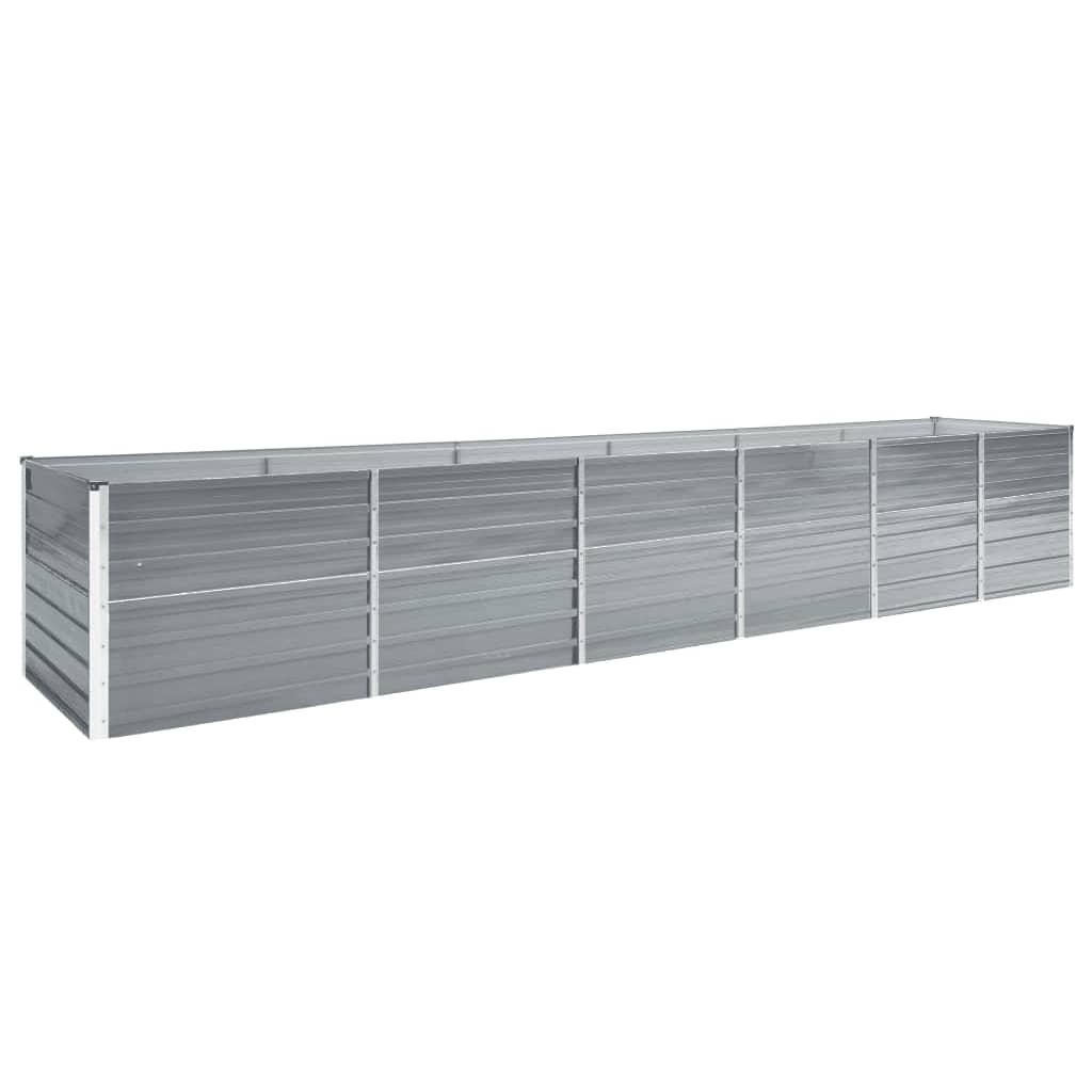 Garden Raised Bed Galvanized Steel 189"x31.5"x30.3" Gray