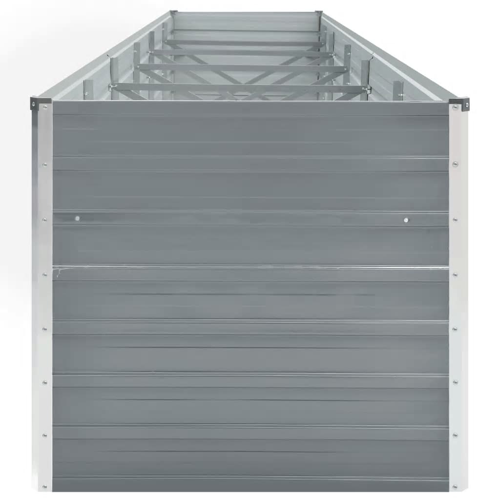 Garden Raised Bed Galvanized Steel 189"x31.5"x30.3" Gray