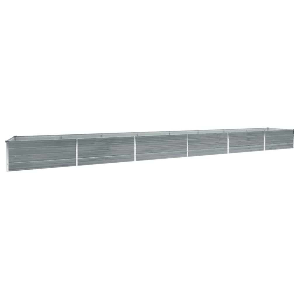 Garden Raised Bed Galvanized Steel 236.2"x31.5"x17.7" Gray