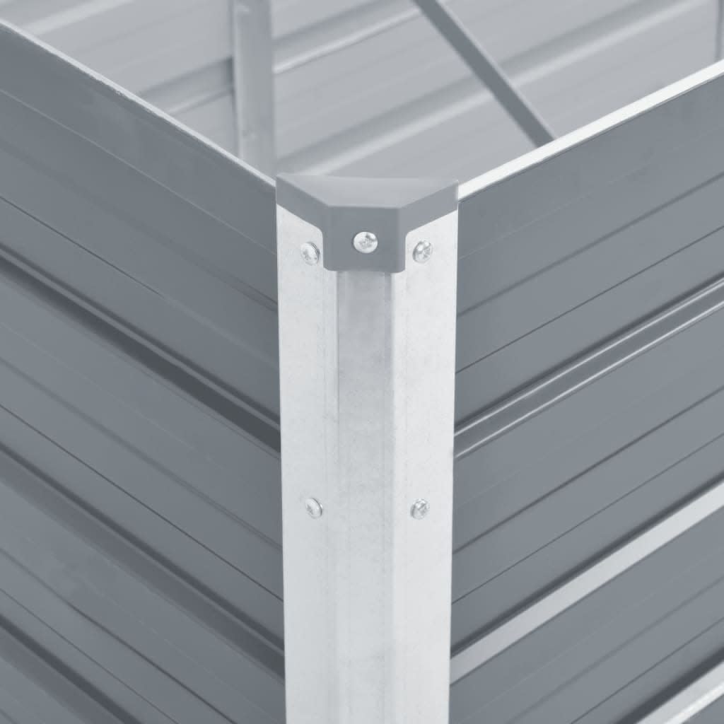 Raised Bed Gray Galvanized Steel 236.2x31.5x17.7 in Durable