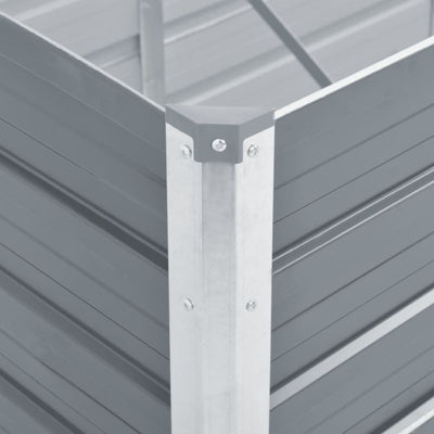 Raised Bed Gray Galvanized Steel 236.2x31.5x17.7 in Durable