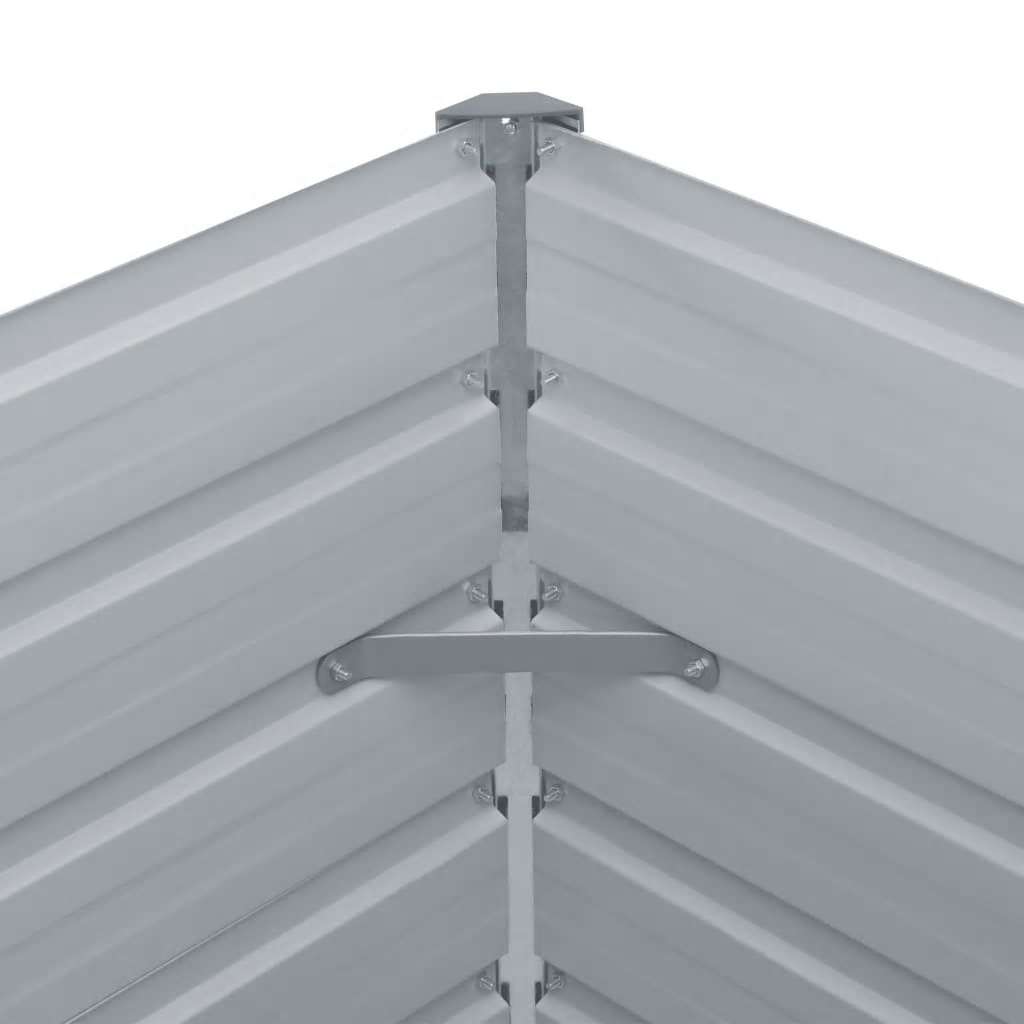 Raised Bed Gray Galvanized Steel 236.2x31.5x17.7 in Durable
