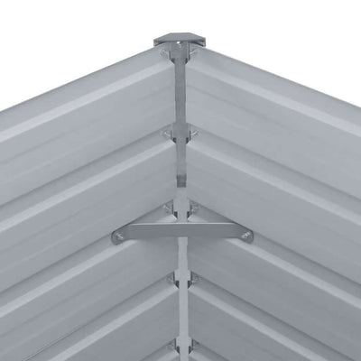 Raised Bed Gray Galvanized Steel 236.2x31.5x17.7 in Durable