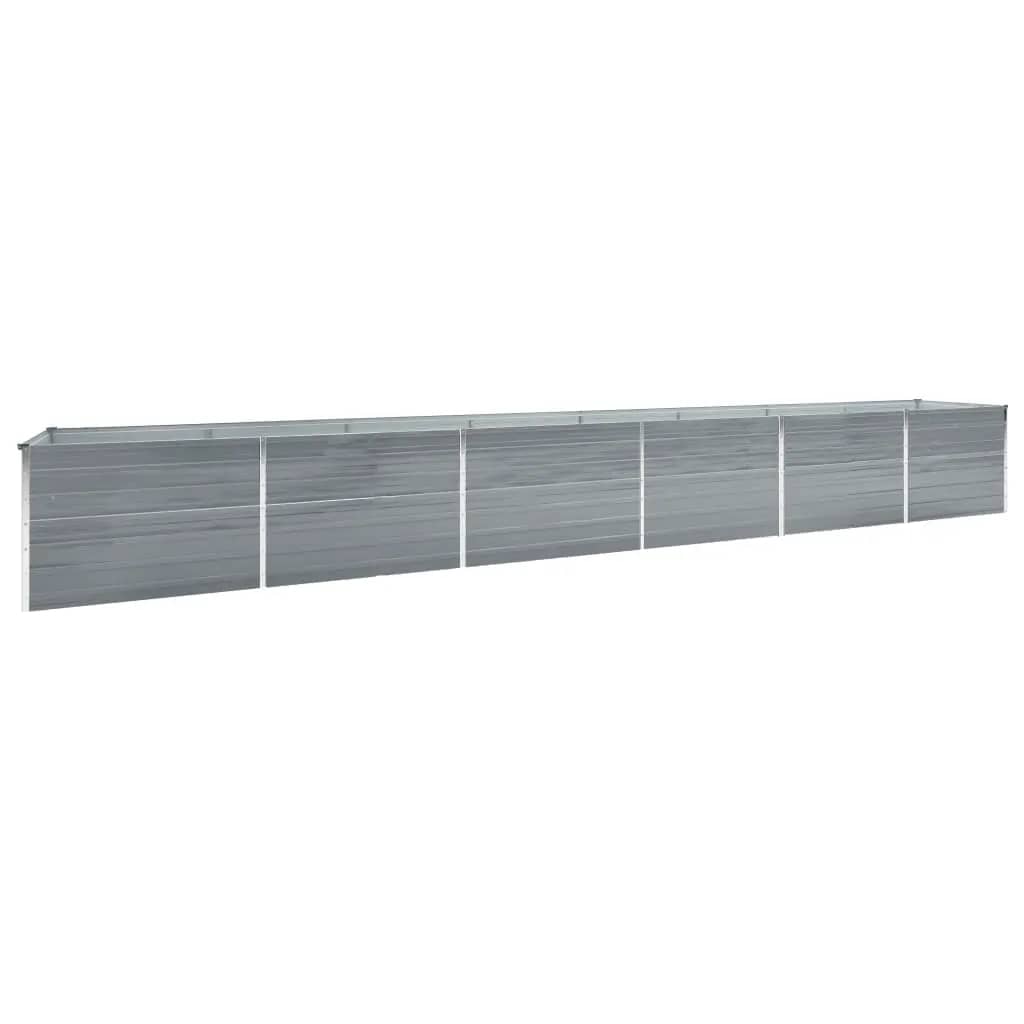 Garden Raised Bed Galvanized Steel 236.2"x31.5"x30.3" Gray