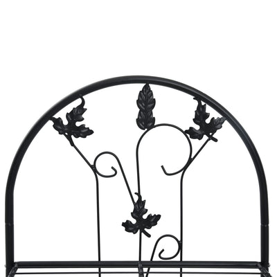 3-Layer Plant Rack Black 20.5"x11"x50.4" Iron