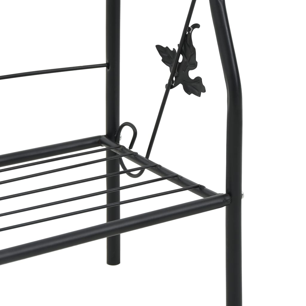 3-Layer Plant Rack Black 20.5"x11"x50.4" Iron