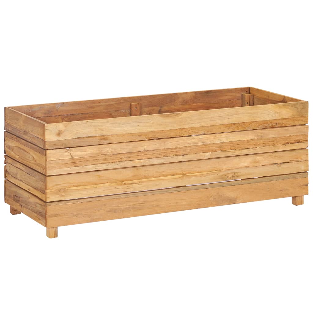 Raised Bed 39.4"x15.7"x15" Recycled Teak Wood and Steel