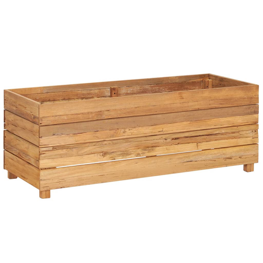 Raised Bed 39.4"x15.7"x15" Recycled Teak Wood and Steel