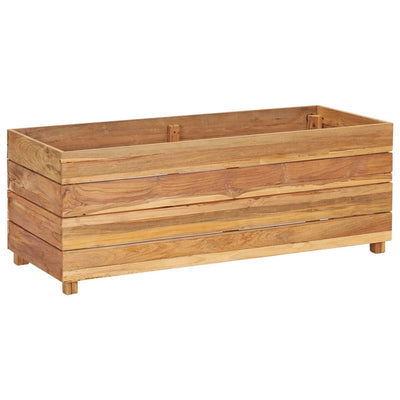 Raised Bed 39.4"x15.7"x15" Recycled Teak Wood and Steel