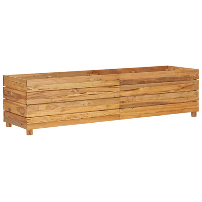 Raised Bed 59.1"x15.7"x15" Recycled Teak Wood and Steel