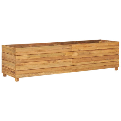 Raised Bed 59.1"x15.7"x15" Recycled Teak Wood and Steel