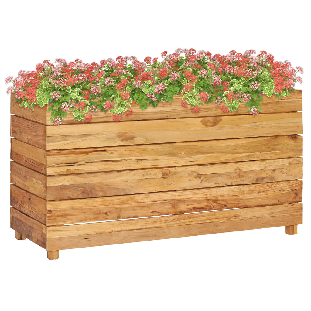 Raised Bed 39.4"x15.7"x21.7" Recycled Teak Wood and Steel