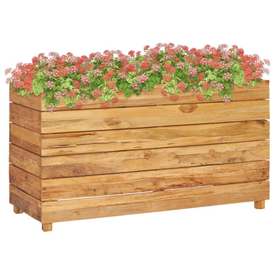 Raised Bed 39.4"x15.7"x21.7" Recycled Teak Wood and Steel